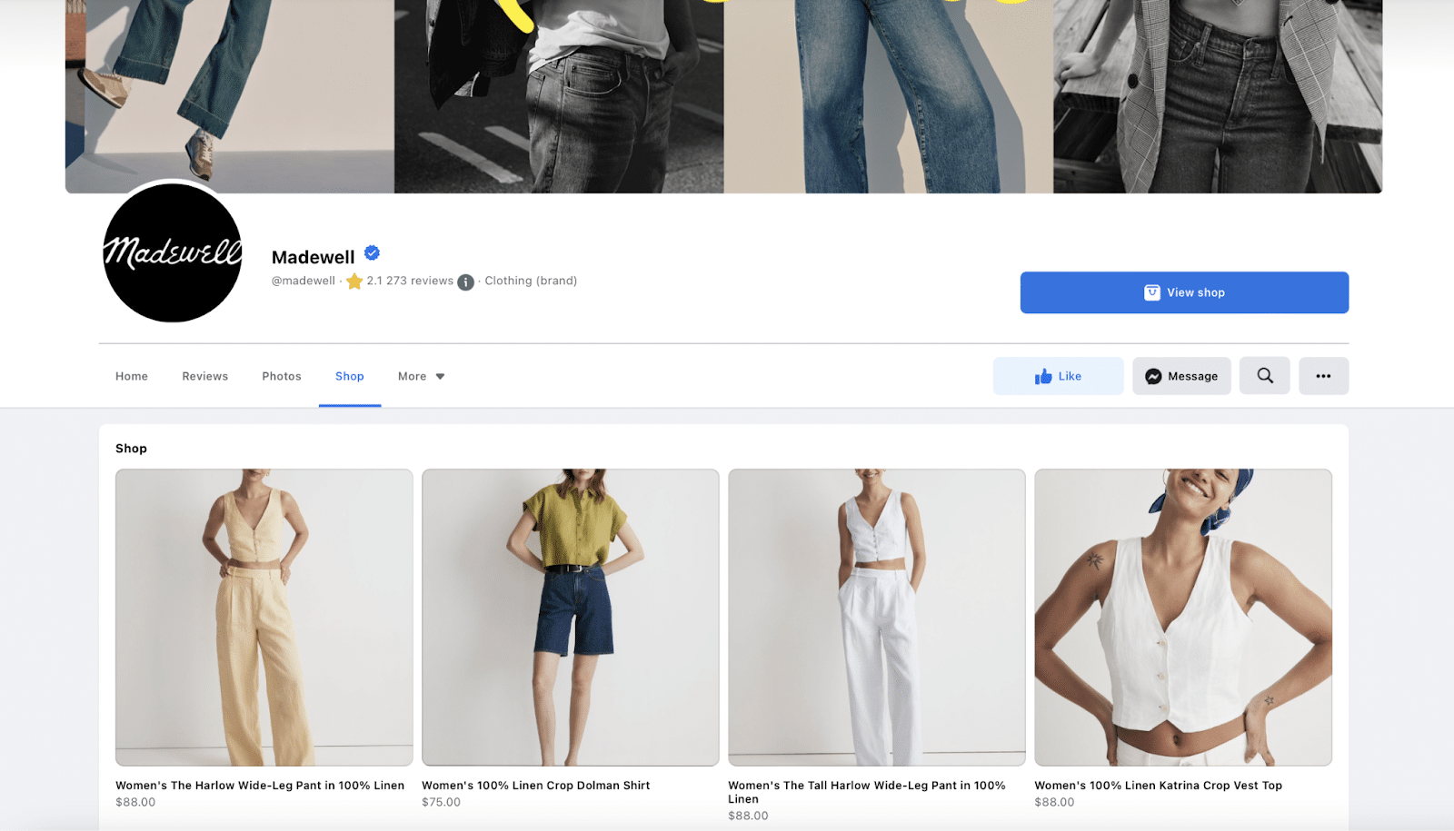 social commerce facebook example